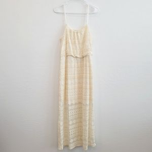 Impressions Cream Lace Maxi Dress Size XL